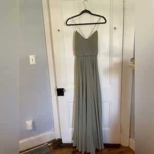 Jenny Yoo Chiffon Dress-Sage-Size 0